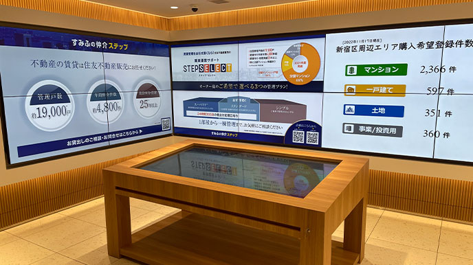 シティテラス横濱綱島ガーデンズの店頭パネル＆デジタルサイネージ